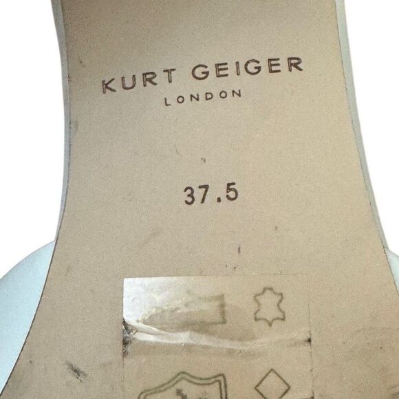 Kurt Geiger London Burlington Leather In Bone Block Heels Size 37.5 = US Size 7 - Picture 9 of 14